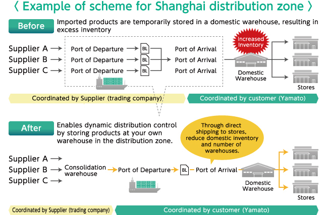 Example of scheme for Shanghai distribution zone